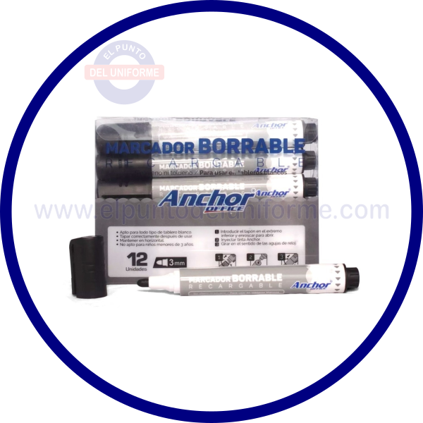 MARCADOR BORRABLE RECARGABLE ANCHOR X UND