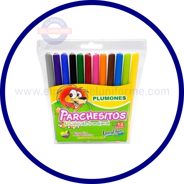 PLUMONES PARCHESITOS X 12